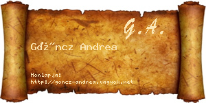 Göncz Andrea névjegykártya